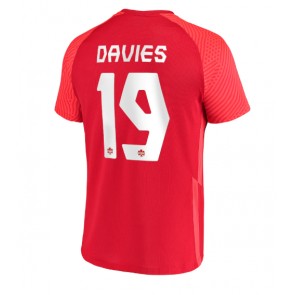Canada Alphonso Davies #19 Hjemmebanetrøje VM 2022 Kort ærmer